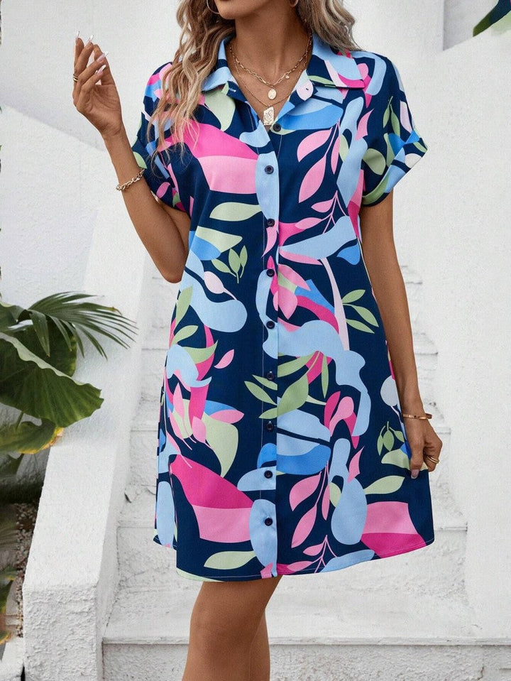 Tiana - Printed Button Down Dress