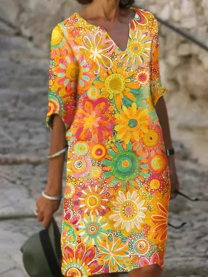 BETH™ - Colourful Floral Dress