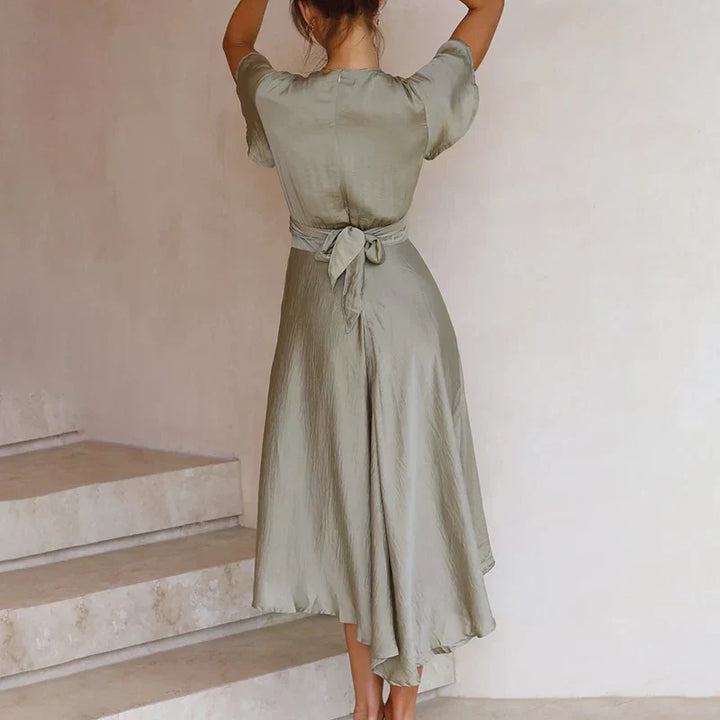 Rosella - Elegant Flutter-Sleeve Midi Dress