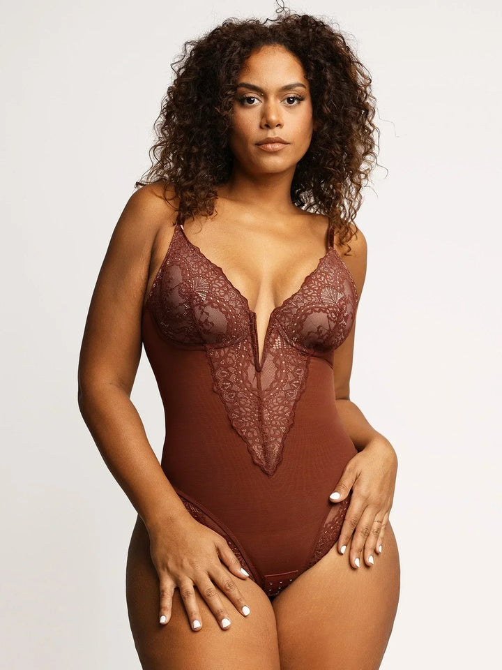 Aiah™ - Deep V Lingerie Bodysuit