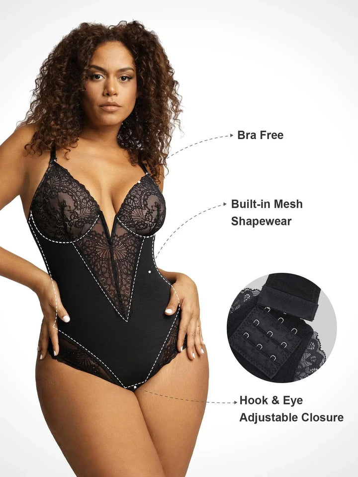 Aiah™ - Deep V Lingerie Bodysuit