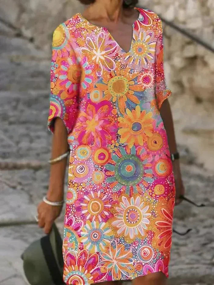 BETH™ - Colourful Floral Dress