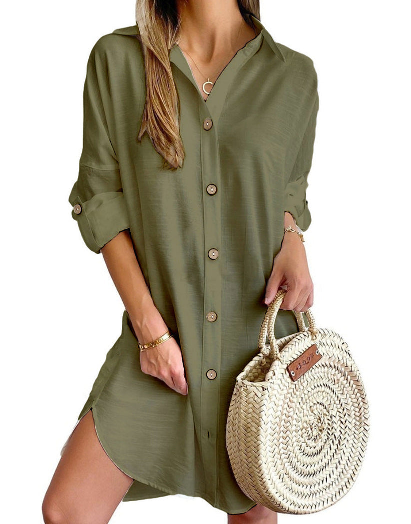 Cassy™ - Button-Up Shirt Dress