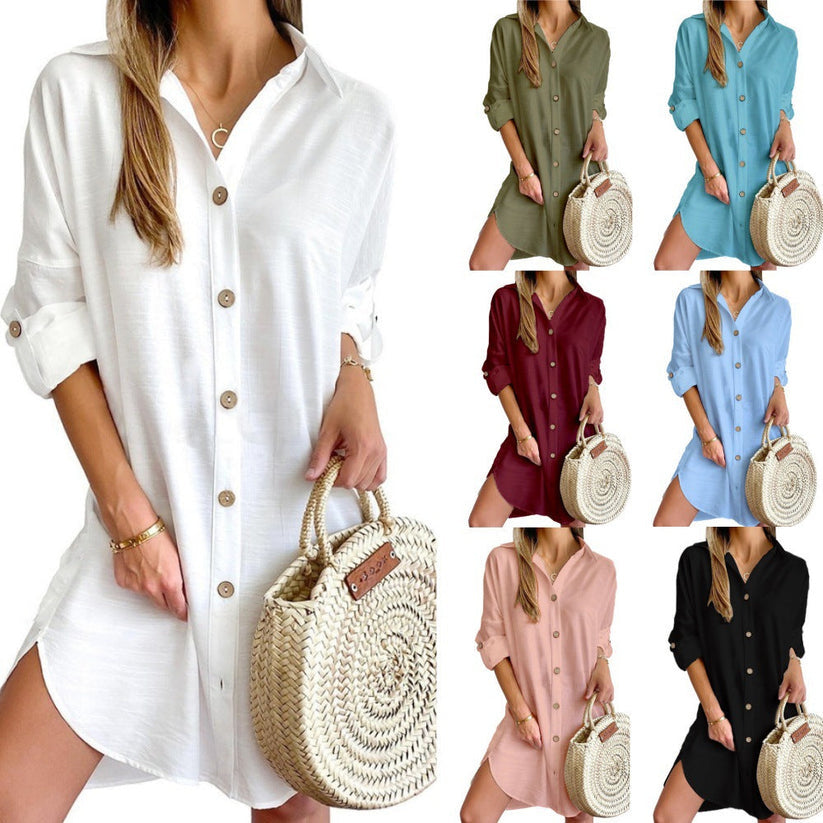 Cassy™ - Button-Up Shirt Dress