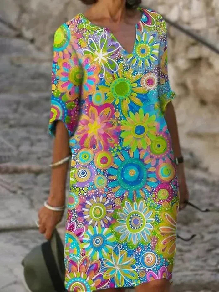 BETH™ - Colourful Floral Dress