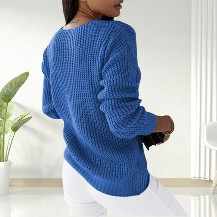 Solaine™ - Classic V-Neck Sweater